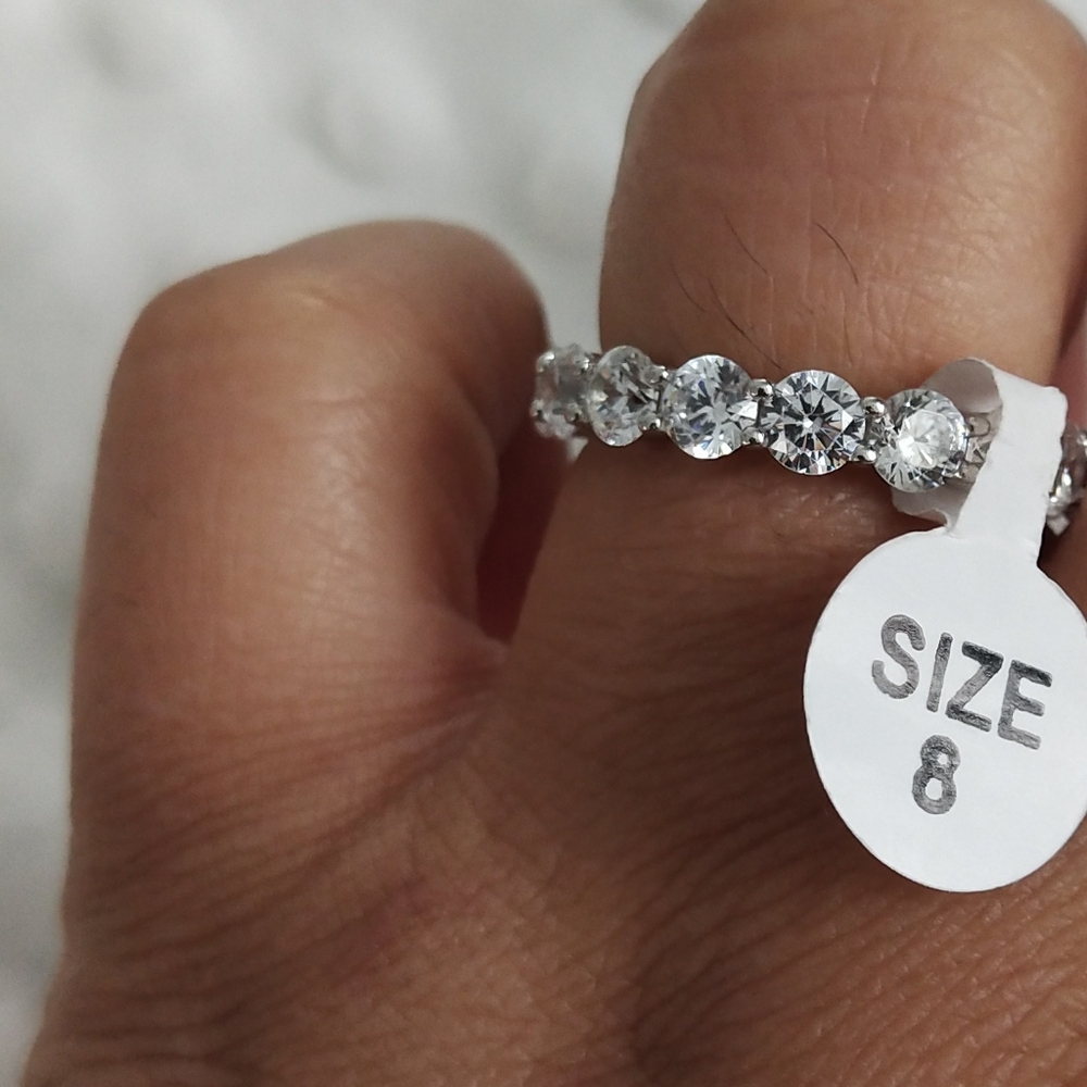 Size 8 Moissonite In Sterling Silver 925